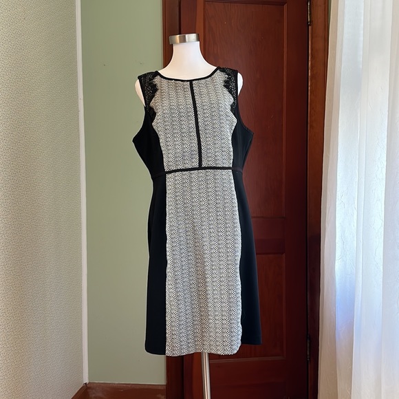 ELLE Black and White Dress, Size 16 - Picture 3 of 7